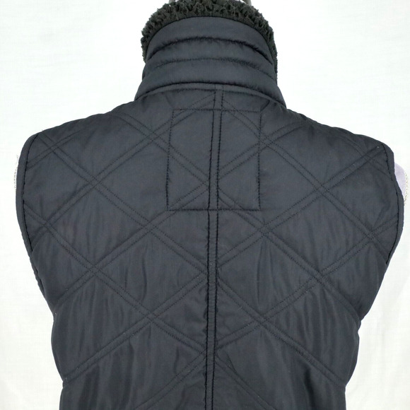 Prana Vest Womens Small Black Quilted Full Zip Sherpa Lined Mock Neck Zip Pocket - Picture 10 of 16